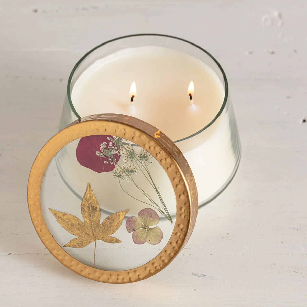 Red Currant + Cranberry Large Pressed Floral Candle