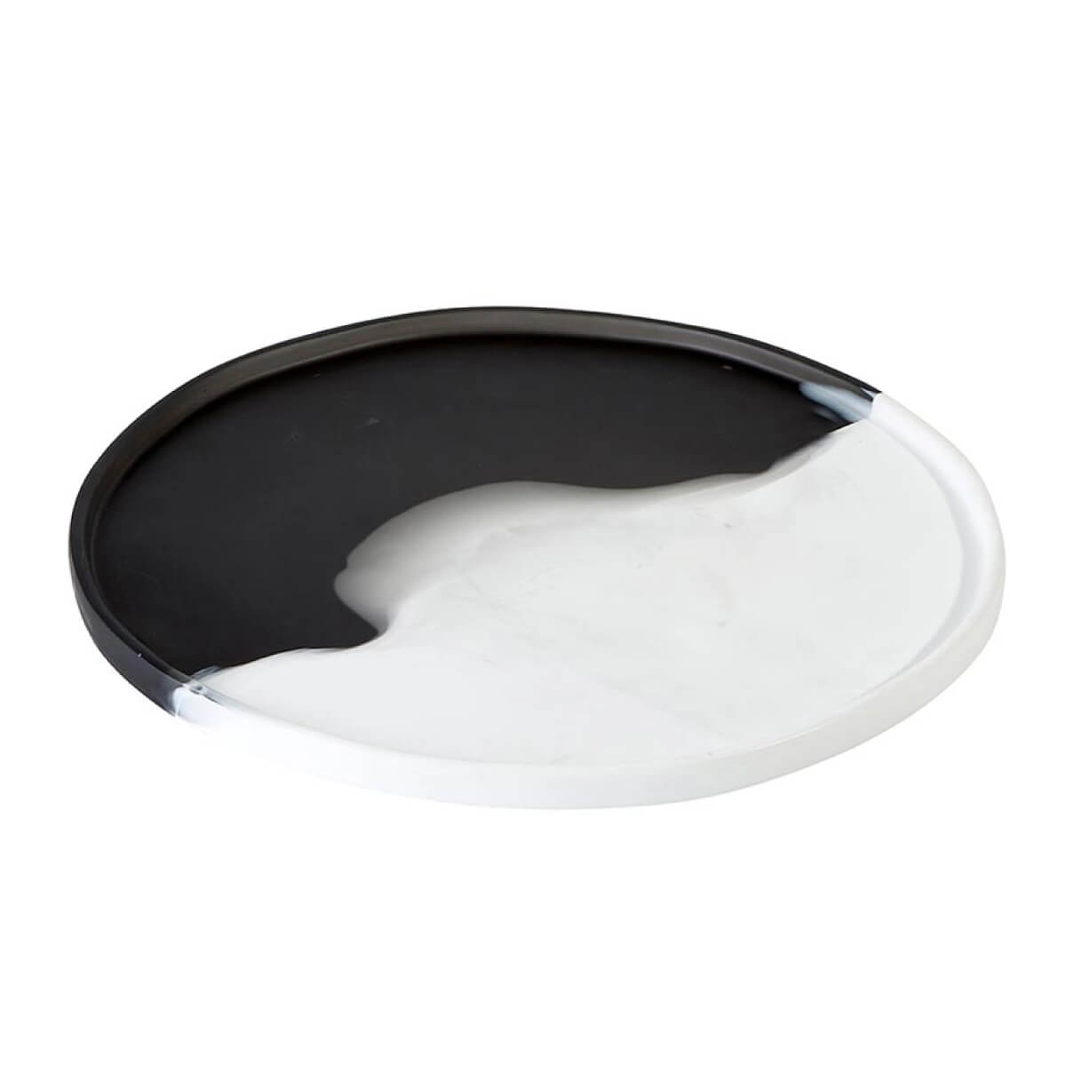 Resin Round Serving Tray white black top | MILK MONEY milkmoney.co | 	Home decor online, Modern home decor, Luxury home furnishings, Best home decor, Home accessories for sale, Living room furniture sets, Kitchen decor ideas, Wall art for home, Bathroom accessories, Vintage home decor, Minimalist home decor
