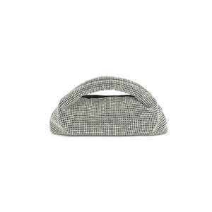 Rhinestone Barrel Evening Bag  silver front | MILK MONEY milkmoney.co | women's accessories. cute accessories. trendy accessories. cute accessories for girls. ladies accessories. women's fashion accessories. 
