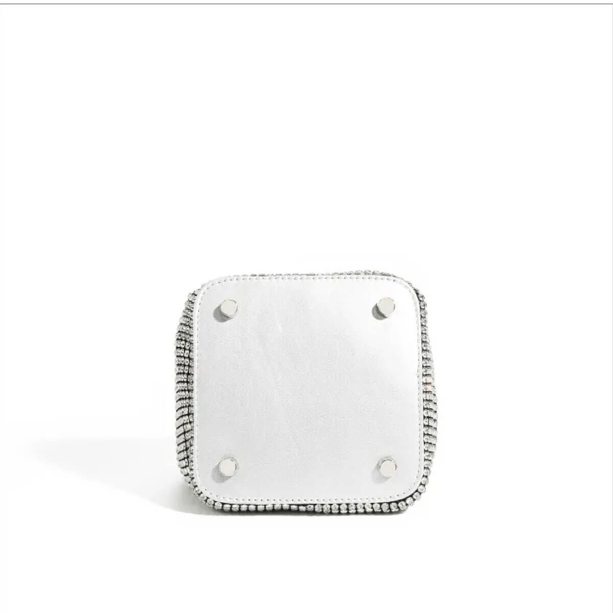 Rhinestone Basket Bag silver bottom| MILK MONEY milkmoney.co | women's accessories. cute accessories. trendy accessories. cute accessories for girls. ladies accessories. women's fashion accessories.