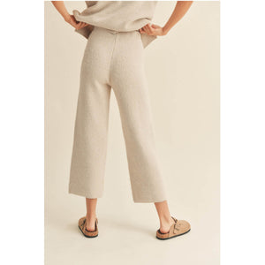 Ribbed Knit Sweater Pants ivory back | MILK MONEY milkmoney.co | cute clothes for women. womens online clothing. trendy online clothing stores. womens casual clothing online. trendy clothes online. trendy women's clothing online. ladies online clothing stores. trendy women's clothing stores. cute female clothes.