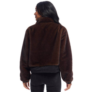 Sable Insta Reversible Faux Fur Zip Jacket back | MILK MONEY milkmoney.co | cute jackets for women. cute coats. cool jackets for women. stylish jackets for women. trendy jackets for women. trendy womens coats.
