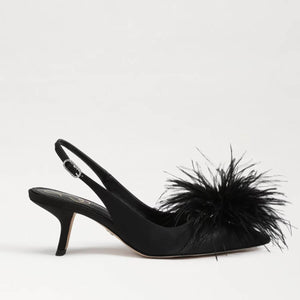 Sam Edelman Bianka Feather Slingback Pump black side  | MILK MONEY milkmoney.co | cute shoes for women. ladies shoes. nice shoes for women. footwear for women. ladies shoes online. ladies footwear. womens shoes and boots. pretty shoes for women. beautiful shoes for women.