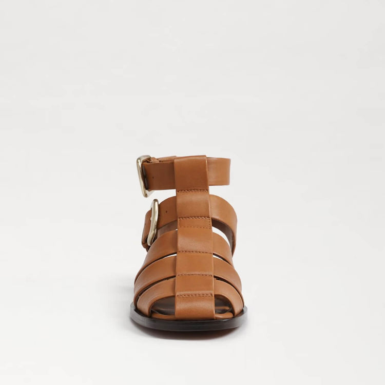 Sam Edelman Dawn Ankle Buckle Sandal brown leather front | MILK MONEY milkmoney.co | cute sandals for women. cute slides for women. trendy womens sandals. women sandals online. pretty sandals for women. cute slides womens.