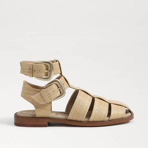 Sam Edelman Dawn Ankle Buckle Sandal linen side | MILK MONEY milkmoney.co | cute sandals for women. cute slides for women. trendy womens sandals. women sandals online. pretty sandals for women. cute slides womens.