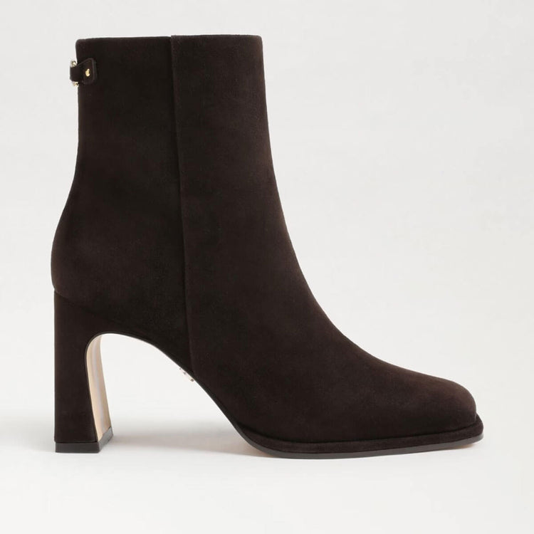 Sam Edelman Irie Square Toe Ankle Bootie chocolate brown side | MILK MONEY milkmoney.co | cute shoes for women. ladies shoes. nice shoes for women. footwear for women. ladies shoes online. ladies footwear. womens shoes and boots. pretty shoes for women. beautiful shoes for women.