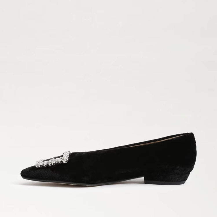 Sam Edelman Janna Luster Pointed Toe Flat black side | MILK MONEY milkmoney.co | cute shoes for women. ladies shoes. nice shoes for women. footwear for women. ladies shoes online. ladies footwear. womens shoes and boots. pretty shoes for women. beautiful shoes for women.