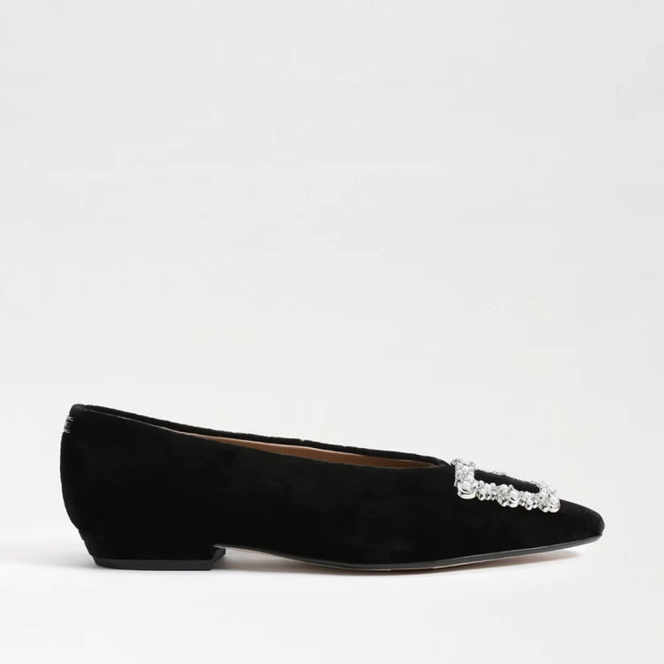 Sam Edelman Janna Luster Pointed Toe Flat black side | MILK MONEY milkmoney.co | cute shoes for women. ladies shoes. nice shoes for women. footwear for women. ladies shoes online. ladies footwear. womens shoes and boots. pretty shoes for women. beautiful shoes for women.