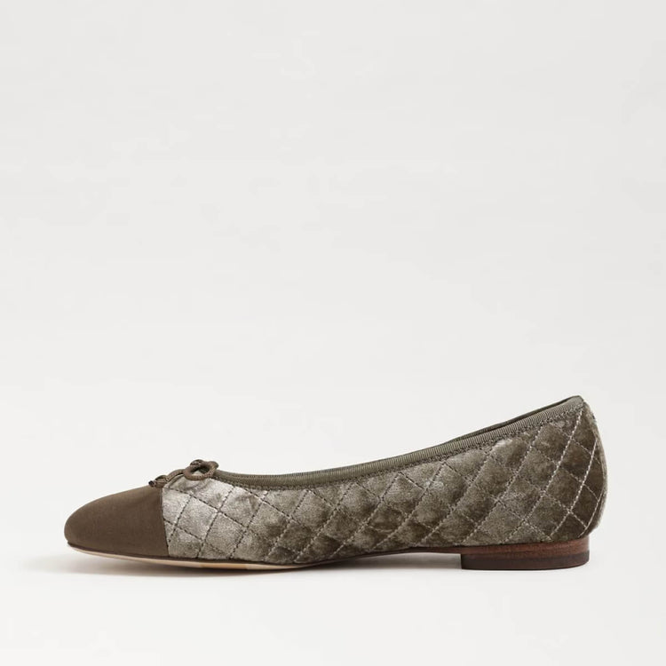 Sam Edelman Marilyn Ballet Flat silver sage side | MILK MONEY milkmoney.co | cute shoes for women. ladies shoes. nice shoes for women. footwear for women. ladies shoes online. ladies footwear. womens shoes and boots. pretty shoes for women. beautiful shoes for women. 