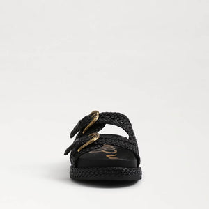 Sam Edelman Reid Buckle Platform Sandal black front | MILK MONEY milkmoney.co | cute sandals for women. cute slides for women. trendy womens sandals. women sandals online. pretty sandals for women. cute slides womens.
