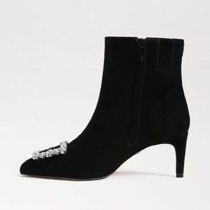 Sam Edelman Ulissa Luster Imitation Pearl Pointed Toe Bootie black side | MILK MONEY milkmoney.co | cute shoes for women. ladies shoes. nice shoes for women. footwear for women. ladies shoes online. ladies footwear. womens shoes and boots. pretty shoes for women. beautiful shoes for women.