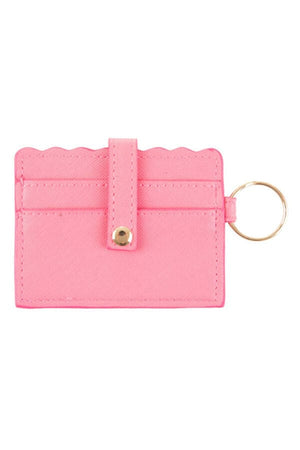 Scallop Card Holder Wallet pink front | MILK MONEY milkmoney.co | women's accessories. cute accessories. trendy accessories. cute accessories for girls. ladies accessories. women's fashion accessories.
