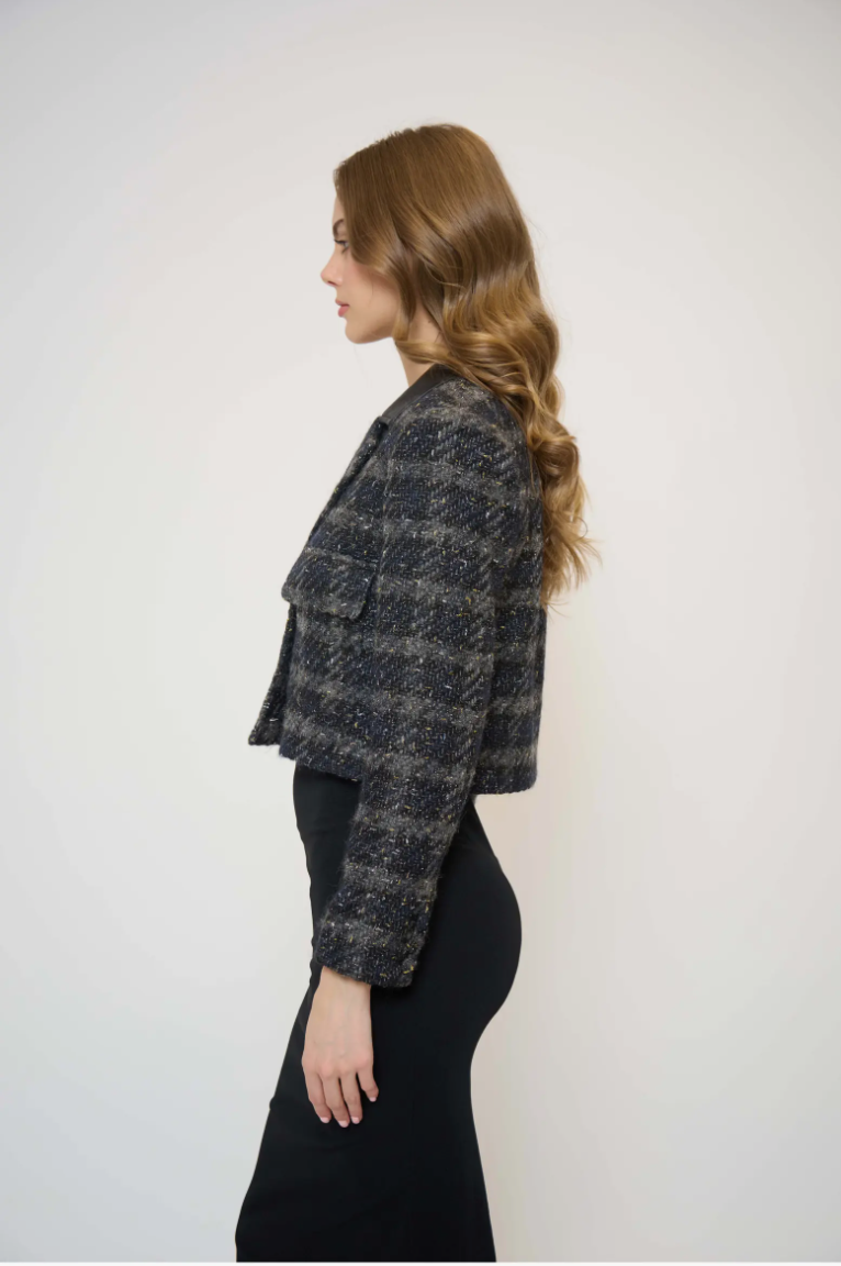 Central Park West Colette Lurex Houndstooth Jacket