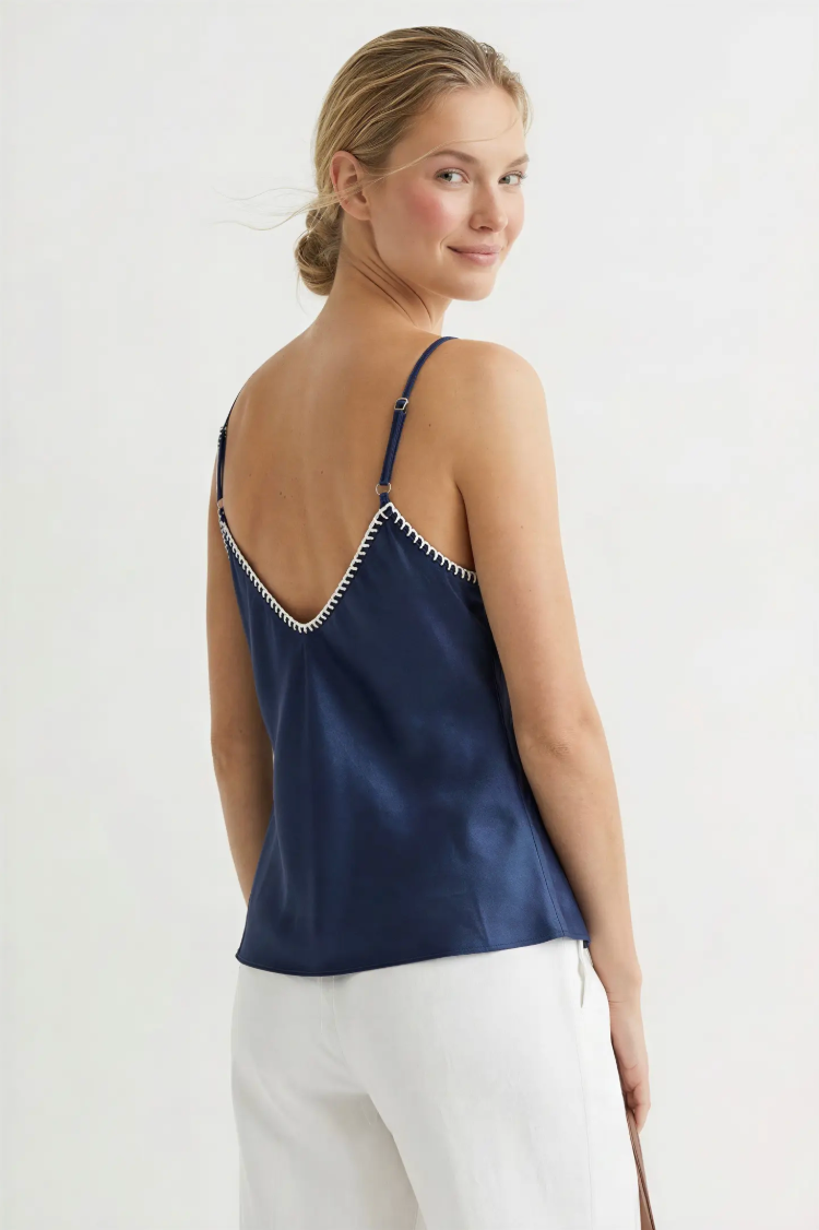 Whipstitch Satin Camisole