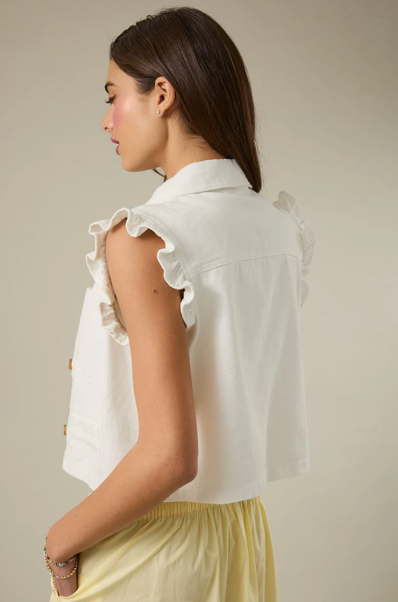 Flutter Sleeve Denim Vest