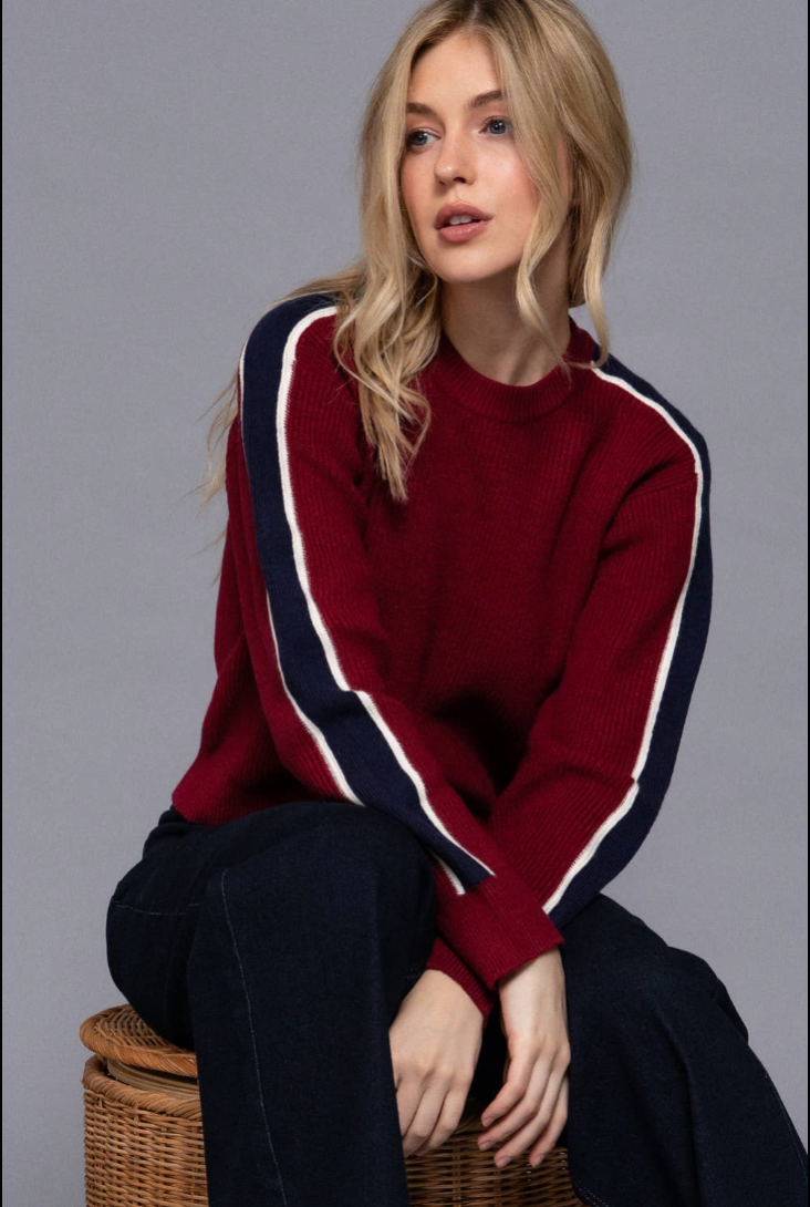 Long Sleeve Colorblock Sweater