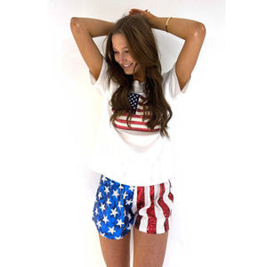 Sequins American Flag Tee Shirt white front | MILK MONEY milkmoney.co | cute clothes for women. womens online clothing. trendy online clothing stores. womens casual clothing online. trendy clothes online. trendy women's clothing online. ladies online clothing stores. trendy women's clothing stores. cute female clothes.