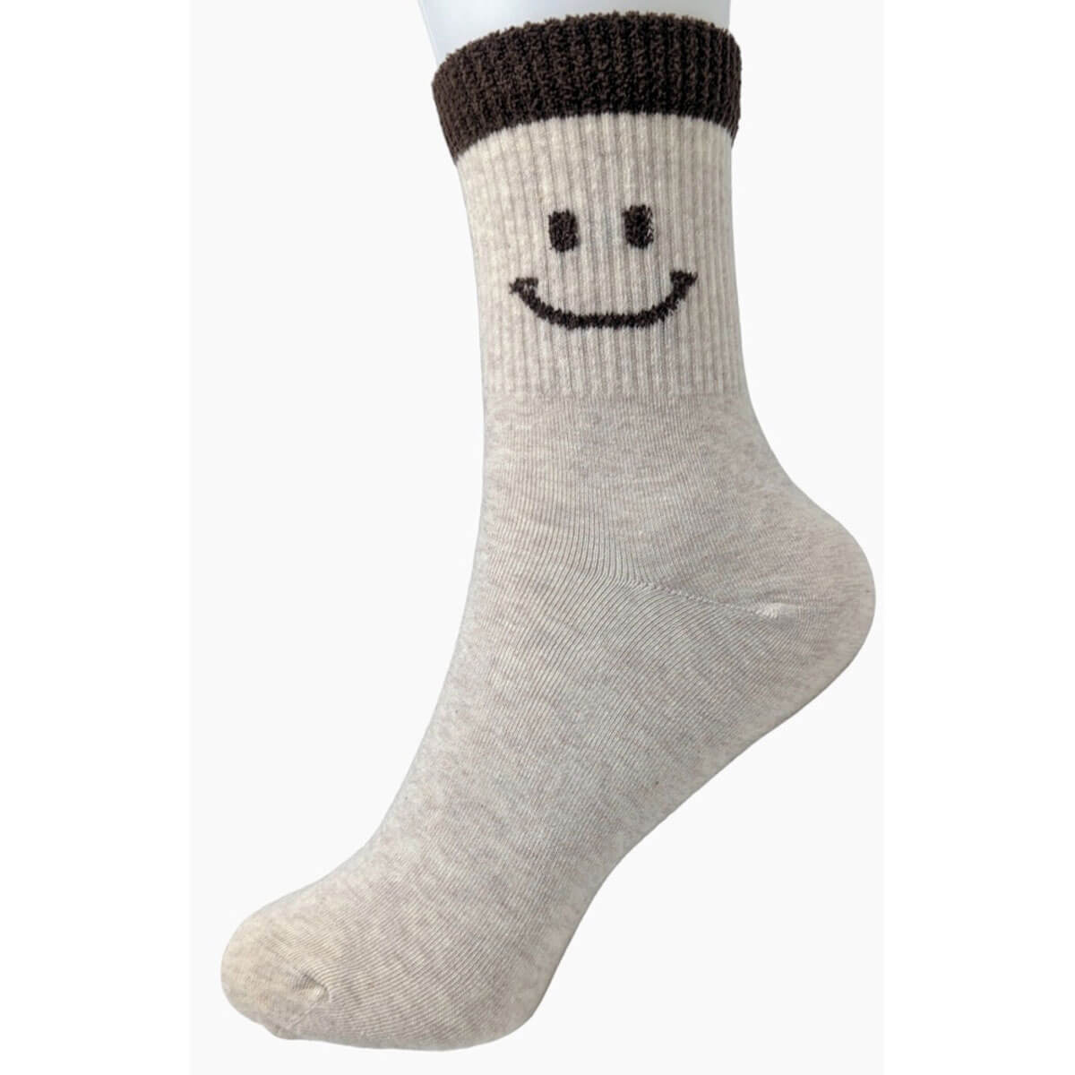 Smiley Face Half Crew Socks