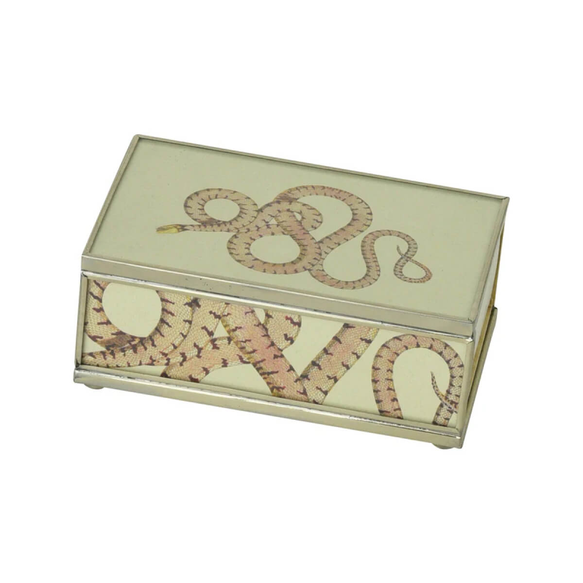 Snake Design Glass Matchbox Cover