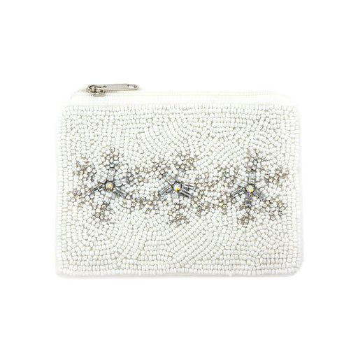 Snowflake Beaded Coin Bag red white | MILK MONEY milkmoney.co | women's accessories. cute accessories. trendy accessories. cute accessories for girls. ladies accessories. women's fashion accessories.