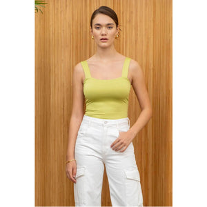 Solid Square Neck Tank Top kiwi front | MILK MONEY milkmoney.co | cute tops for women. trendy tops for women. cute blouses for women. stylish tops for women. pretty womens tops. 