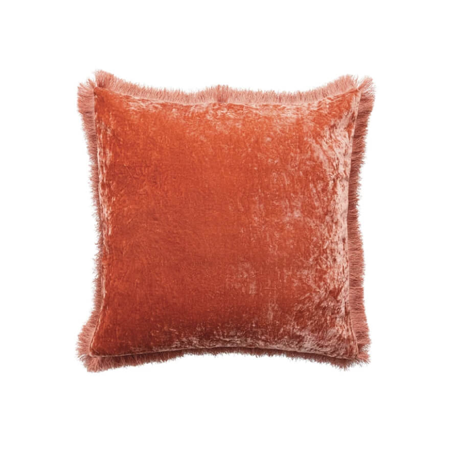 Square Velvet & Eyelash Fringe Pillow  clay front | MILK MONEY milkmoney.co | 	Home decor online, Modern home decor, Luxury home furnishings, Best home decor, Home accessories for sale, Living room furniture sets, Kitchen decor ideas, Wall art for home, Bathroom accessories, Vintage home decor, Minimalist home decor
