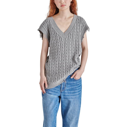 Steve Madden Aiden Sweater Vest  grey front | MILK MONEY milkmoney.co | cute sweaters for women, cute knit sweaters, cute pullover sweaters