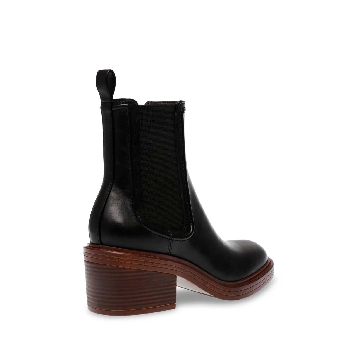 Steve Madden Curtsy Platform Chelsea Boot black leather back side | MILK MONEY milkmoney.co | cute shoes for women. ladies shoes. nice shoes for women. ladies shoes online. ladies footwear. womens shoes and boots. pretty shoes for women. beautiful shoes for women.