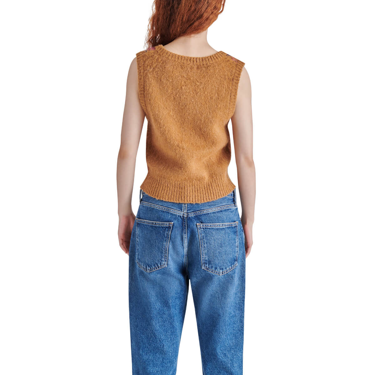 Steve Madden Ella Sweater Vest brown fback | MILK MONEY milkmoney.co | cute sweaters for women, cute knit sweaters, cute pullover sweaters