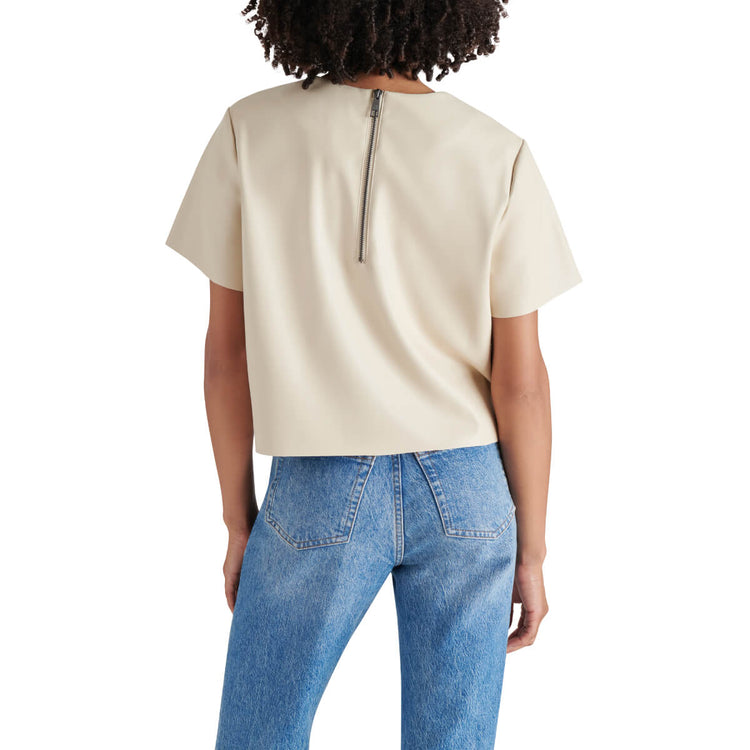 Steve Madden Ezra Faux Leather Top bone back | MILK MONEY milkmoney.co | cute tops for women. trendy tops for women. cute blouses for women. stylish tops for women. pretty womens tops. 
