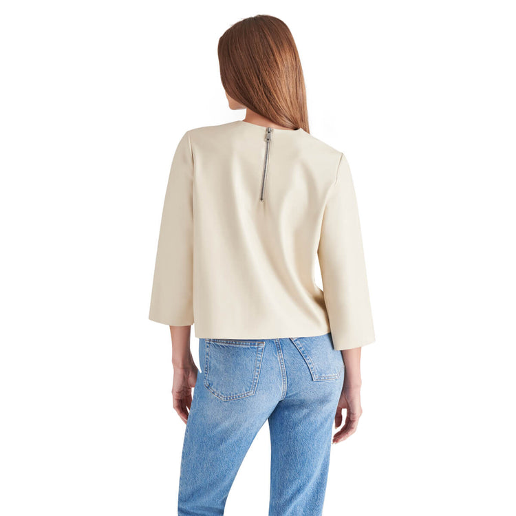 Steve Madden Faux Leather Top  bone back | MILK MONEY milkmoney.co | cute tops for women. trendy tops for women. cute blouses for women. stylish tops for women. pretty womens tops. 
