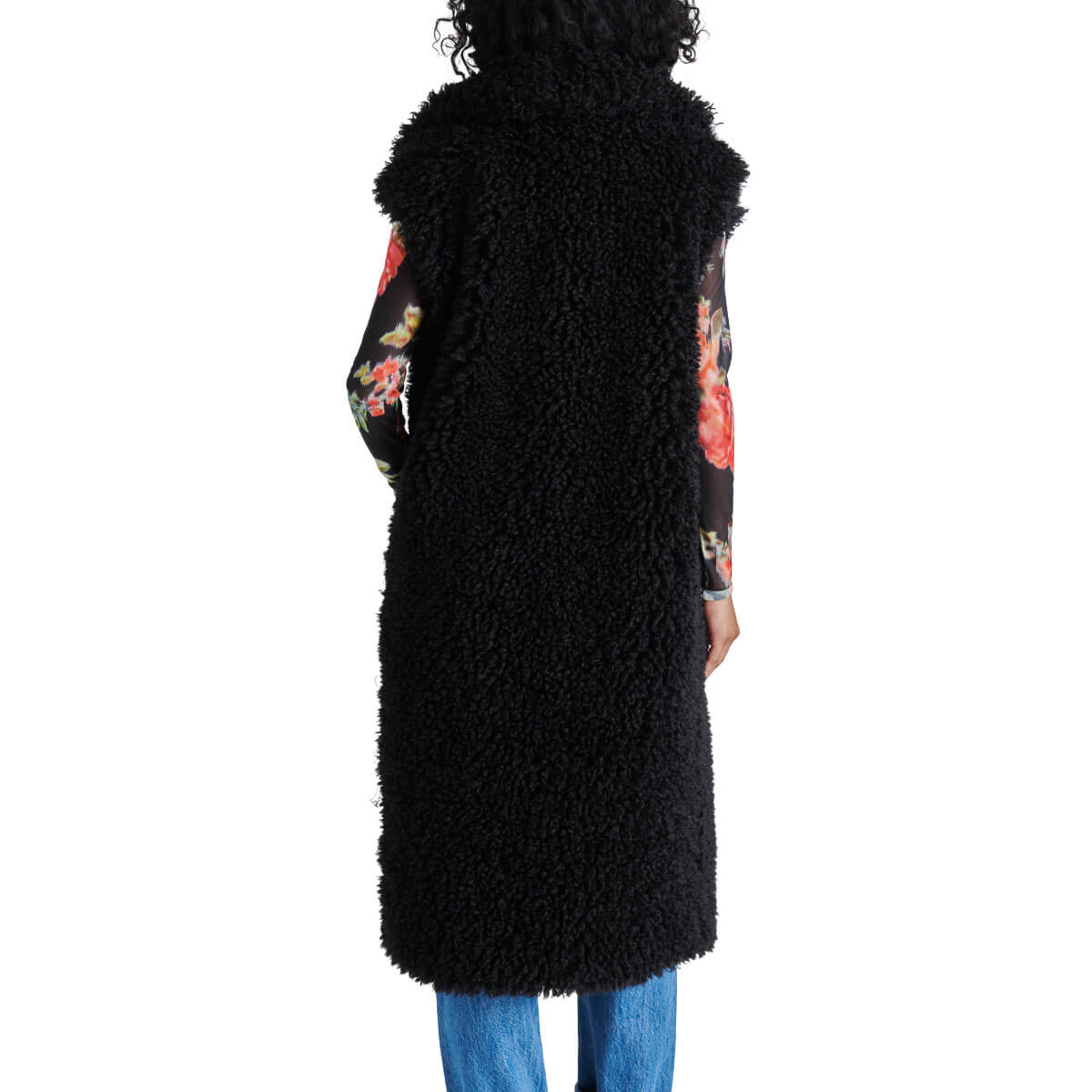 Steve Madden Giada Faux Fur Collar Vest black back| MILK MONEY milkmoney.co | cute jackets for women. cute coats. cool jackets for women. stylish jackets for women. trendy jackets for women. trendy womens coats.