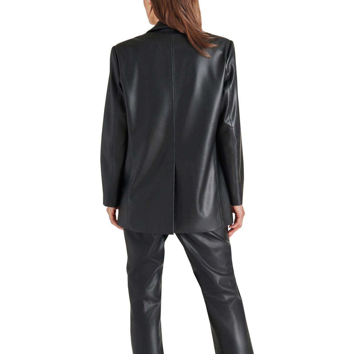 Steve Madden Imaan Faux Leather Blazer black back | MILK MONEY milkmoney.co | cute jackets for women. cute coats. cool jackets for women. stylish jackets for women. trendy jackets for women. trendy womens coats.