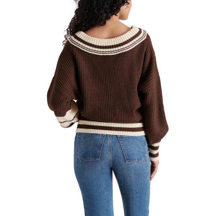 Steve Madden Jen Sweater brown back| MILK MONEY milkmoney.co | cute tops for women. trendy tops for women. cute blouses for women. stylish tops for women. pretty womens tops. 
