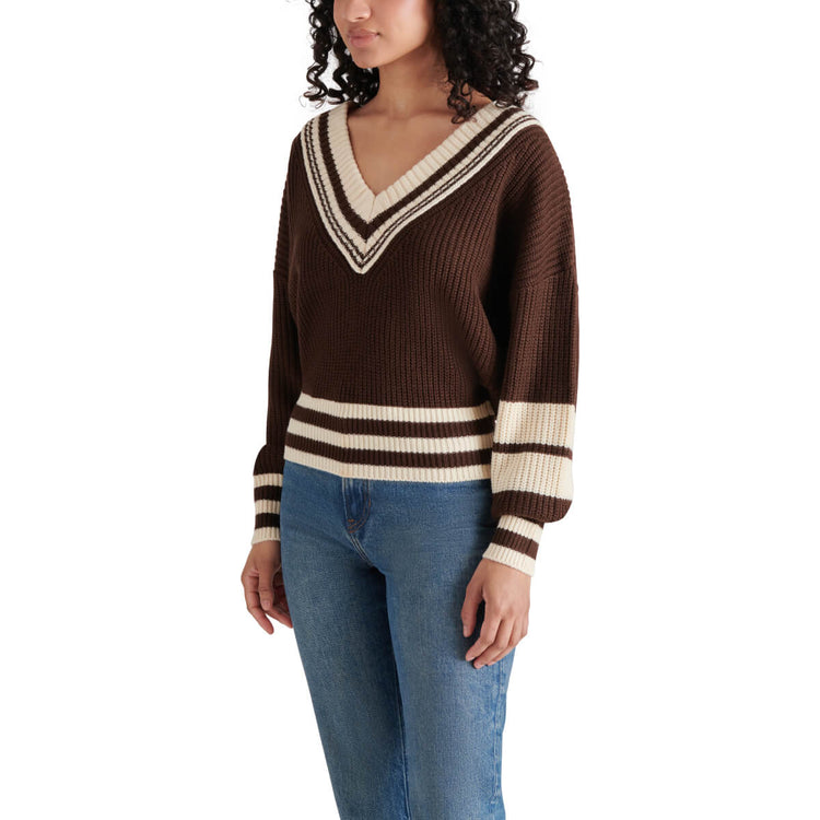 Steve Madden Jen Sweater brown front | MILK MONEY milkmoney.co | cute tops for women. trendy tops for women. cute blouses for women. stylish tops for women. pretty womens tops. 
