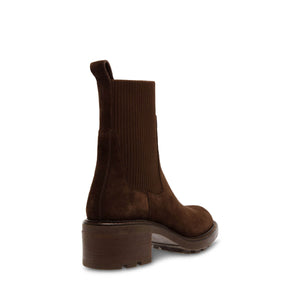 Steve Madden Kiley Platform Bootie brown back | MILK MONEY milkmoney.co | cute shoes for women. ladies shoes. nice shoes for women. footwear for women. ladies shoes online. ladies footwear. womens shoes and boots. pretty shoes for women. beautiful shoes for women.