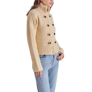 Steve Madden Martha Chunky Knit Cardigan brown side| MILK MONEY milkmoney.co | cute clothes for women. womens online clothing. trendy online clothing stores. womens casual clothing online. trendy clothes online. trendy women's clothing online. ladies online clothing stores. trendy women's clothing stores. cute female clothes.