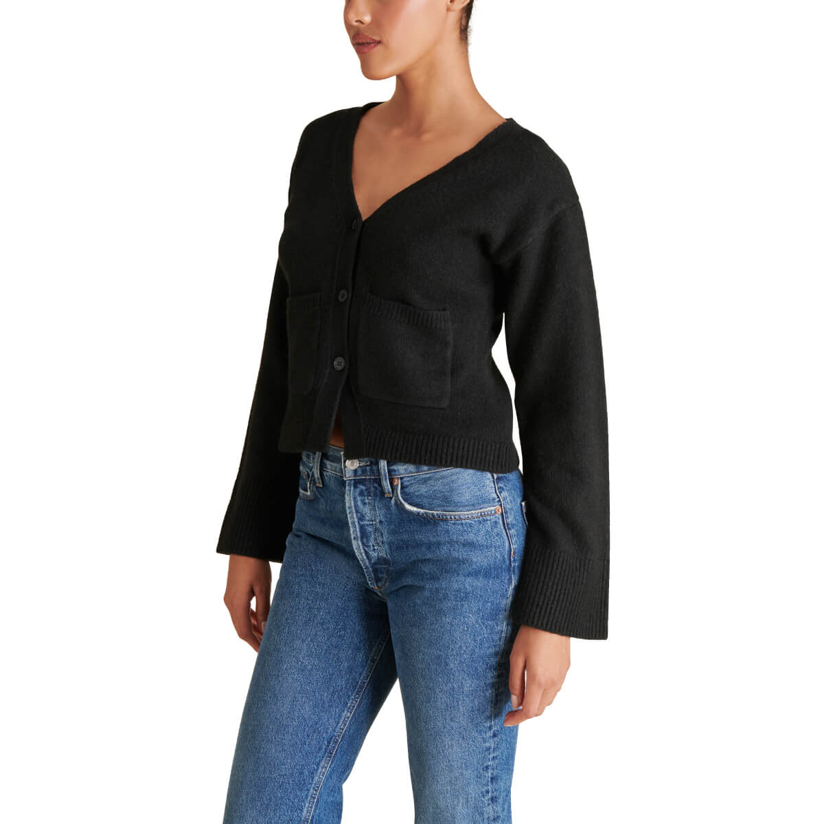 Steve Madden Odelia Knit Cardigan wthite black | MILK MONEY milkmoney.co | cute tops for women. trendy tops for women. cute blouses for women. stylish tops for women. pretty womens tops. 
