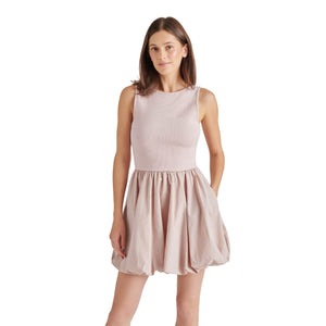 Steve Madden Palermo Mixed Media Bubble Hem Dress pink front | MILK MONEY milkmoney.co | cute clothes for women. womens online clothing. trendy online clothing stores. womens casual clothing online. trendy clothes online. trendy women's clothing online. ladies online clothing stores. trendy women's clothing stores. cute female clothes.
