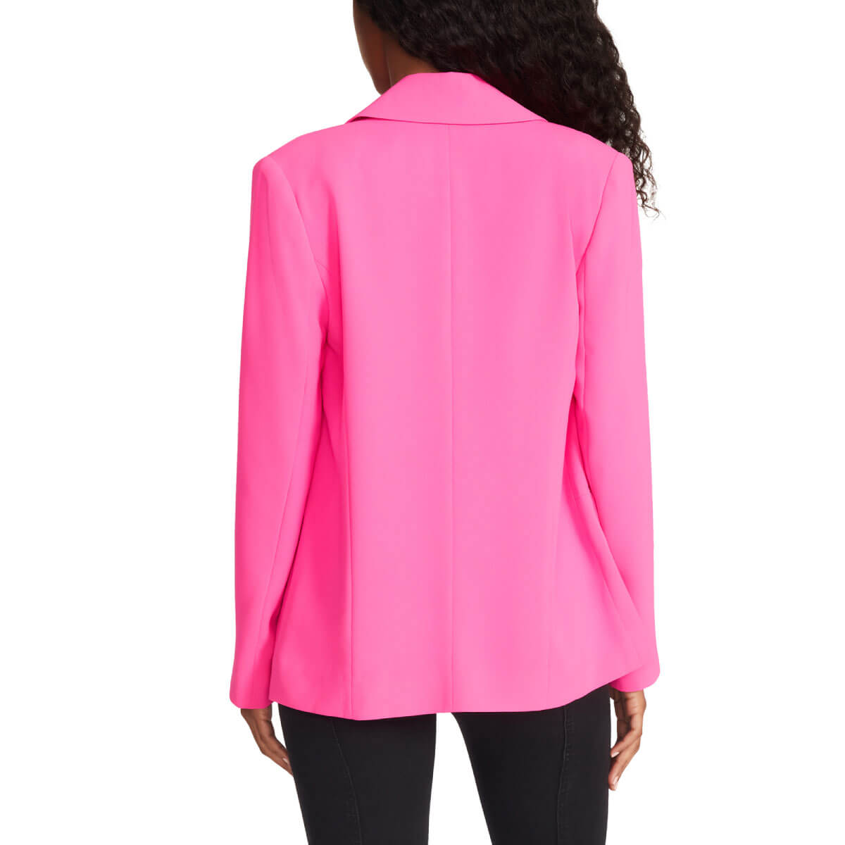 Steve Madden Payton Notch Collar Blazer hot pink back | MILK MONEY milkmoney.co | cute jackets for women. cute coats. cool jackets for women. stylish jackets for women. trendy jackets for women. trendy womens coats.