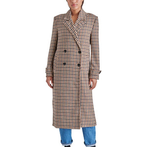 Steve Madden Prince Double Breasted Long Coat grey front | MILK MONEY milkmoney.co | cute jackets for women, cute coats. cool jackets for women, stylish jackets for women, trendy jackets for women, trendy womens coats.