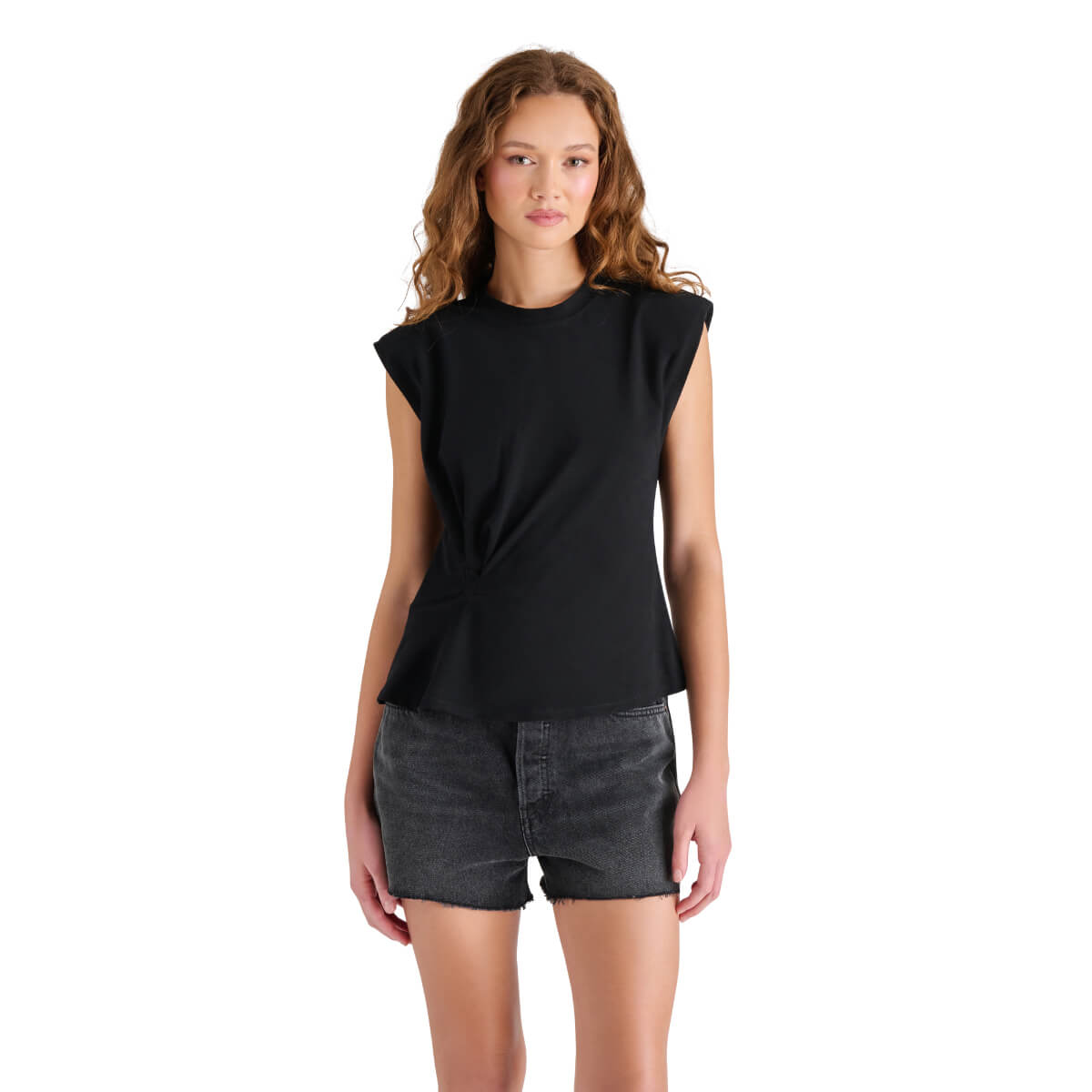 Steve Madden Sebastien Top black front | MILK MONEY milkmoney.co | cute tops for women. trendy tops for women. cute blouses for women. stylish tops for women. pretty womens tops. 
