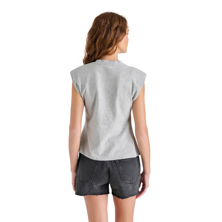 Steve Madden Sebastien Top grey back | MILK MONEY milkmoney.co | cute tops for women. trendy tops for women. cute blouses for women. stylish tops for women. pretty womens tops. 
