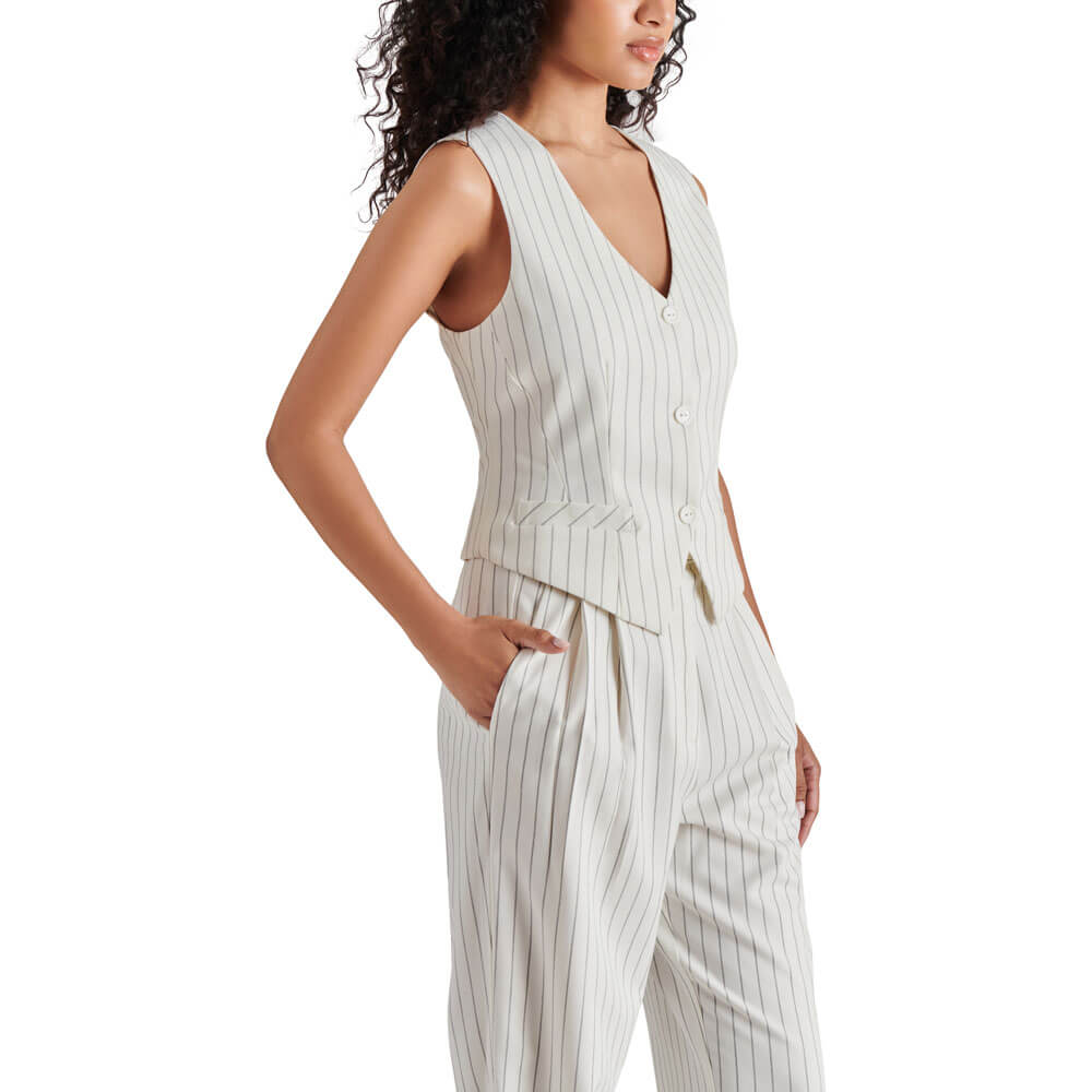 Steve Madden Selene Striped Vest white side | MILK MONEY milkmoney.co | cute tops for women. trendy tops for women. cute blouses for women. stylish tops for women. pretty womens tops.