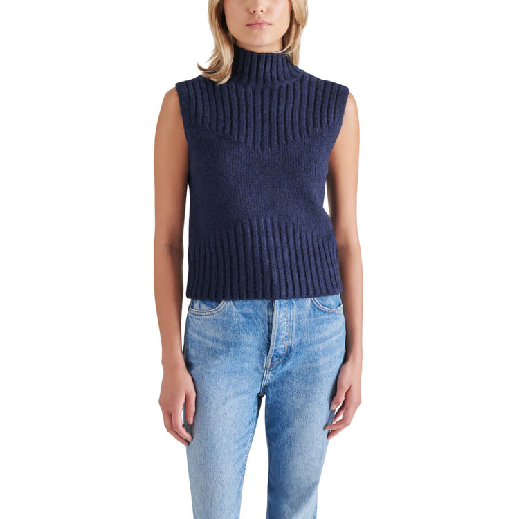 Steve Madden Serin Sweater  blue front | MILK MONEY milkmoney.co | cute clothes for women. womens online clothing. trendy online clothing stores. womens casual clothing online. trendy clothes online. trendy women's clothing online. ladies online clothing stores. trendy women's clothing stores. cute female clothes.
