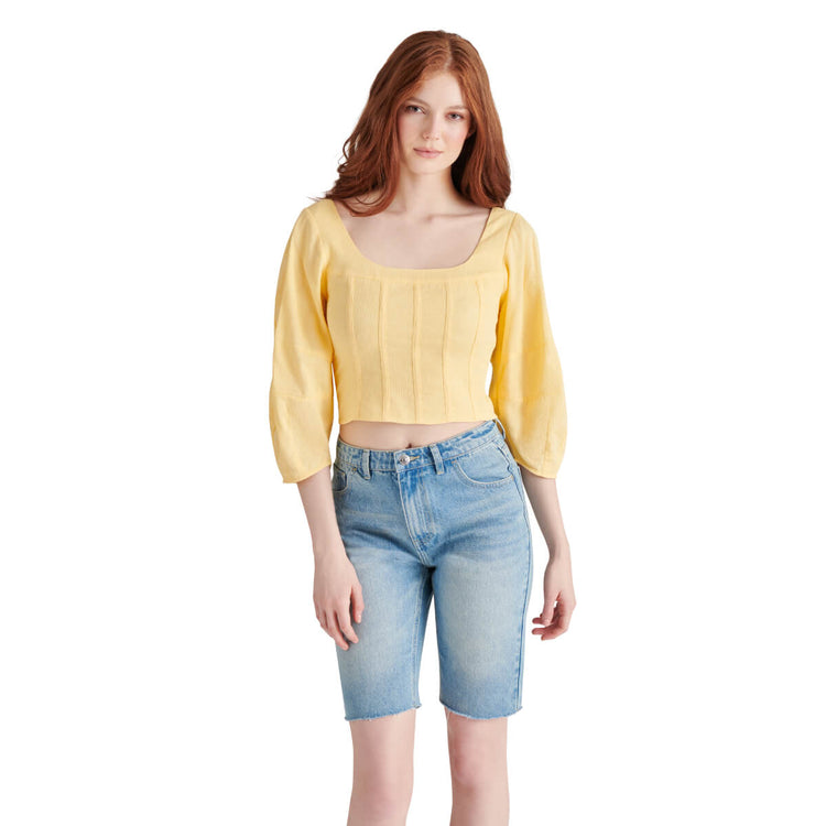 Steve Madden Shy Top  golden front | MILK MONEY milkmoney.co | cute tops for women. trendy tops for women. cute blouses for women. stylish tops for women. pretty womens tops. 
