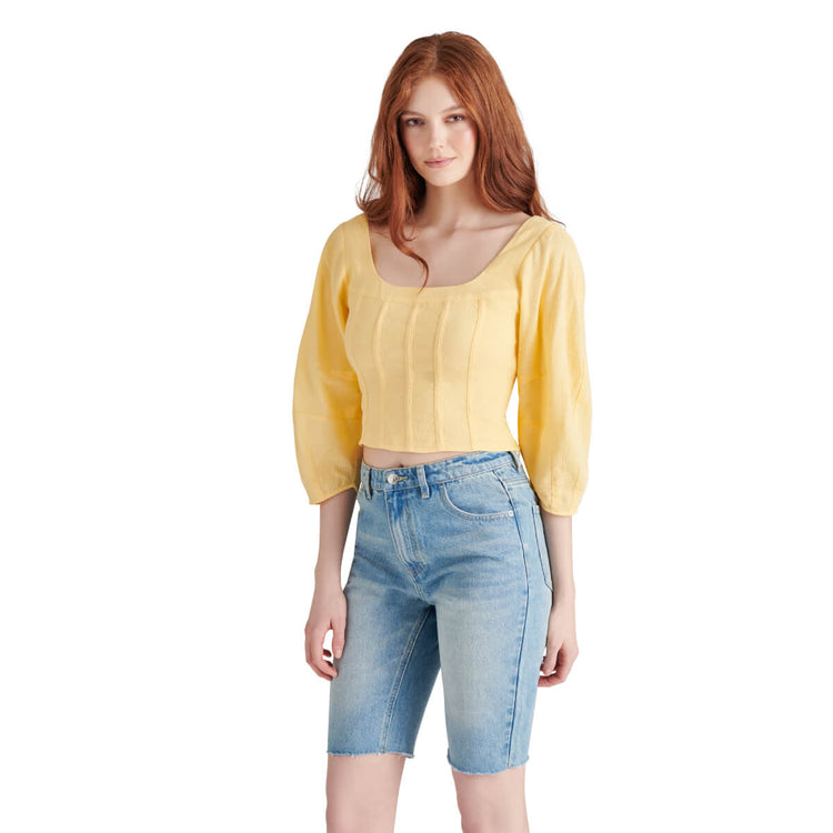 Steve Madden Shy Top  golden front | MILK MONEY milkmoney.co | cute tops for women. trendy tops for women. cute blouses for women. stylish tops for women. pretty womens tops. 
