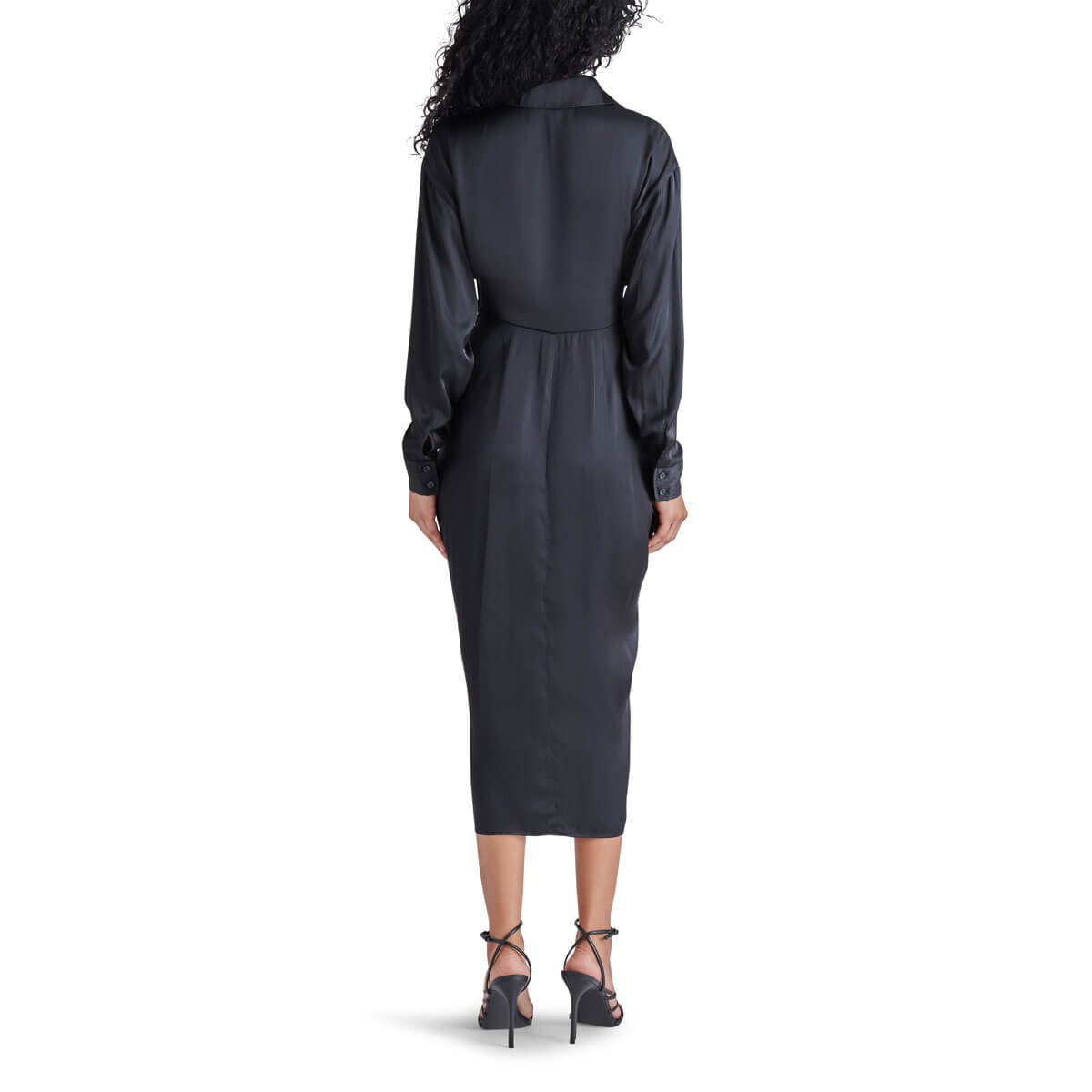 Steve Madden Sula Long Sleeve Shirtdress black back | MILK MONEY milkmoney.co | cute clothes for women. womens online clothing. trendy online clothing stores. womens casual clothing online. trendy clothes online. trendy women's clothing online. ladies online clothing stores. trendy women's clothing stores. cute female clothes.