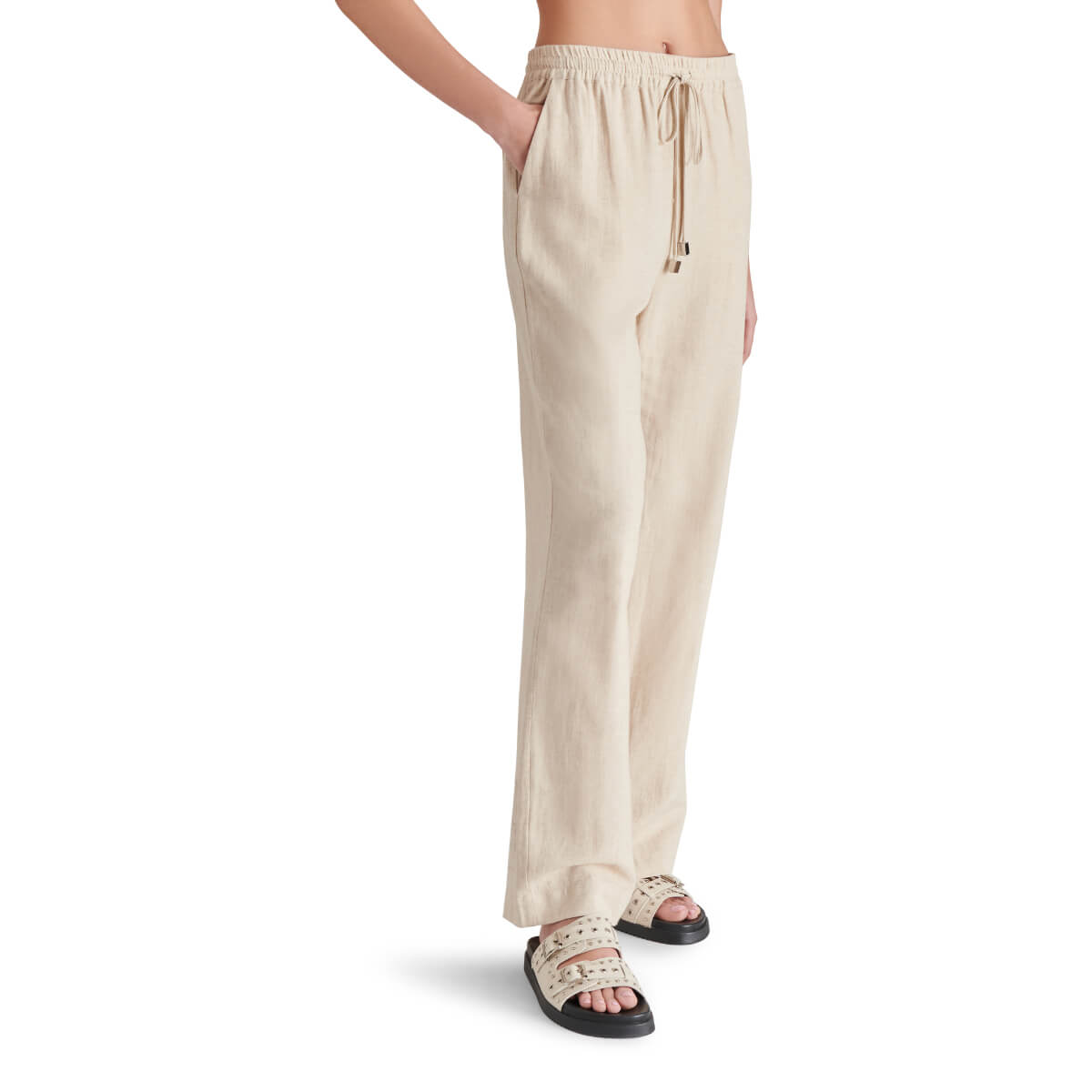 Steve Madden Venetia Drawstring Pants natural side | MILK MONEY milkmoney.co | cute pants for women. cute trendy pants. 