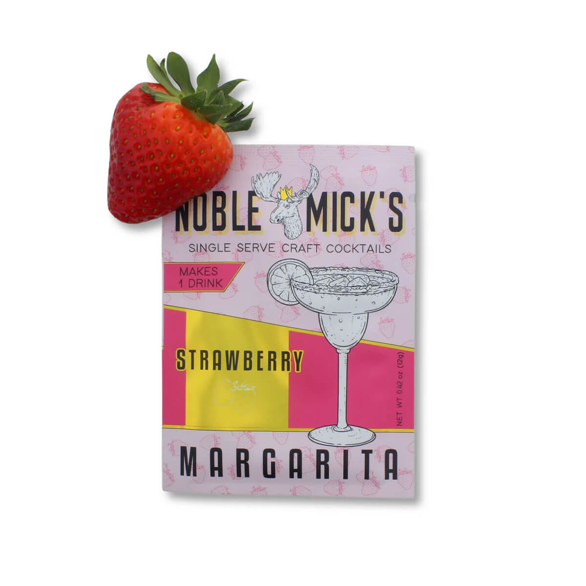 Strawberry Margarita Single Serve Craft Cocktail front | MILK MONEY milkmoney.co | white elephant gift ideas, gift, mother's day gift ideas, white elephant gift, gift shops near me